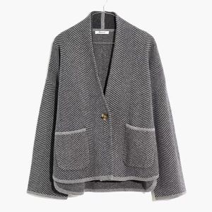 Madewell Herringbone Crop Sweater Jacket